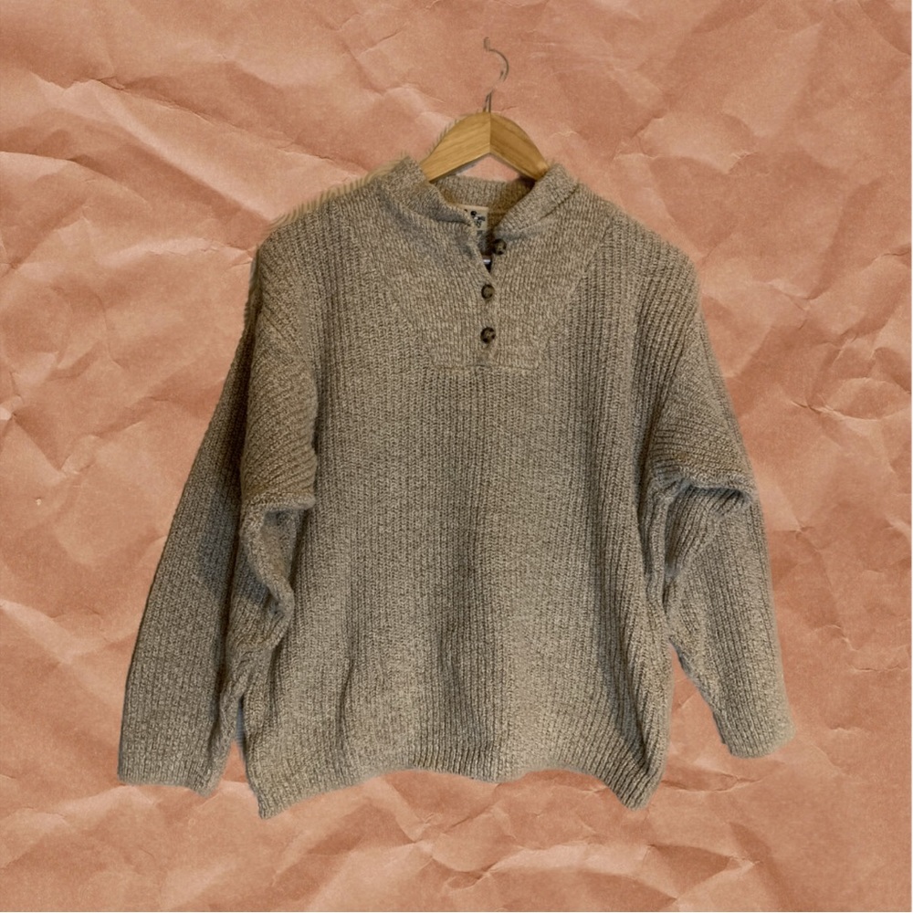 100% Cotton Henley Style Sweater by Northern Reflections
